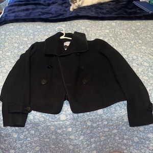 LOFT black cropped pea coat